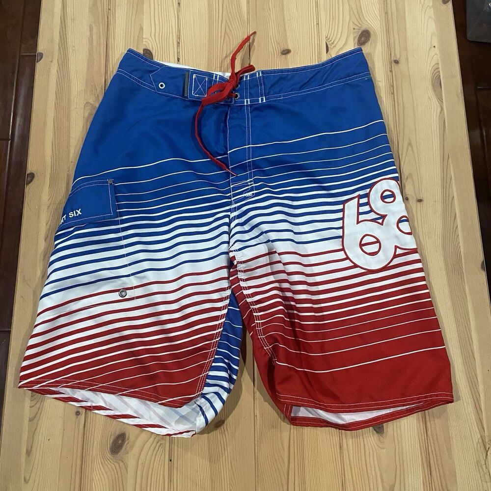 686 Mens 34 American Flag Hybrid Swim Trunks Six Eight Six
